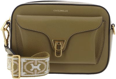 COCCINELLE Leren schoudertas Beat Soft Ribb Crossbody Bag Grained Leather Seagrass kaki