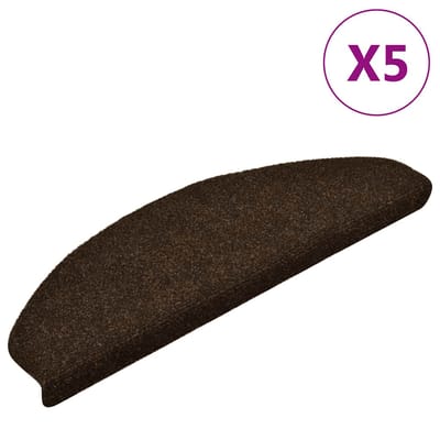 vidaXL - Trapmatten - Zelfklevend - 5 - stuks - 65x21x4 - cm - Bruin - Halfrond - Groot