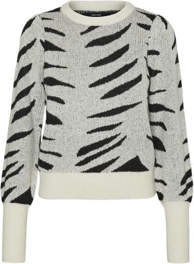 Vero Moda Trui Vmnewtari Ls O-neck Pullover Ga Boo 10290713 Birch/animal W B Dames Maat - XS