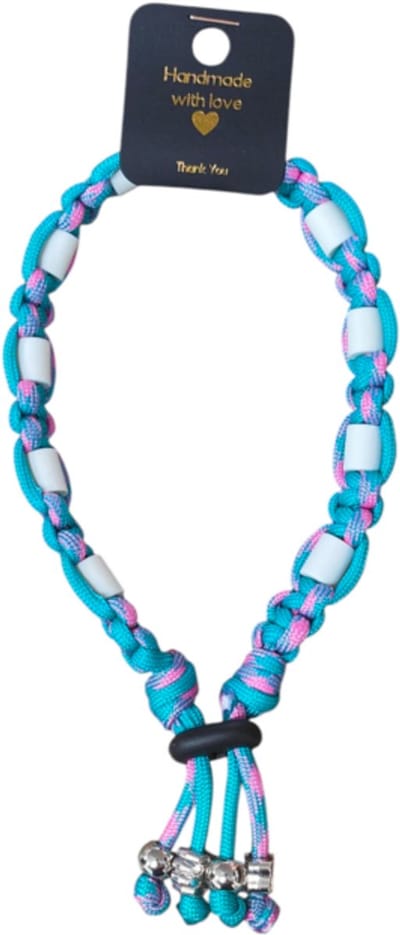 Anti-vlooien en tekenband lichtgroen/roze nekomtrek 35 cm