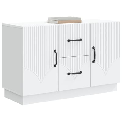 vidaXL - Dressoir - Wit - 89 - x - 34,5 - x - 57 - cm - Bewerkt - hout