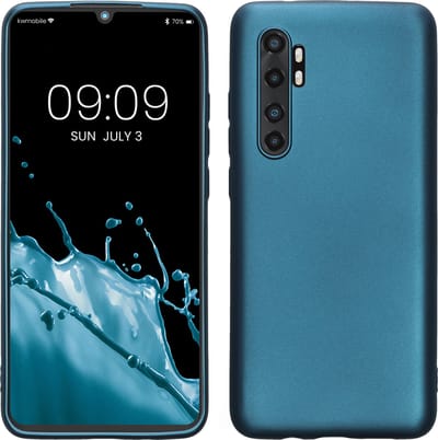 kwmobile telefoonhoesje geschikt voor Xiaomi Mi Note 10 Lite - Hoesje voor smartphone - Back cover in Metallic carabisch blauw