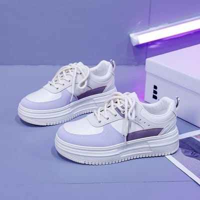 Lente Nieuwe Kleine Witte Schoenen Dames Ronde Neus Kleurblok Dames Schoenen Casual Alles-match Platform Schoenen 40