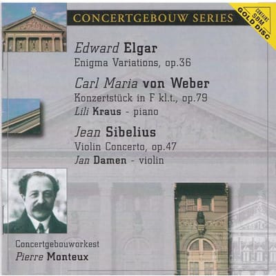 CD SIR EDWARD ELGAR / CARL MARIA VON W - Enigma Variaties / Concertst?ck /  APL101560 Audiophile Klasse 2001 Portugal Klassiek Gebruikt gray