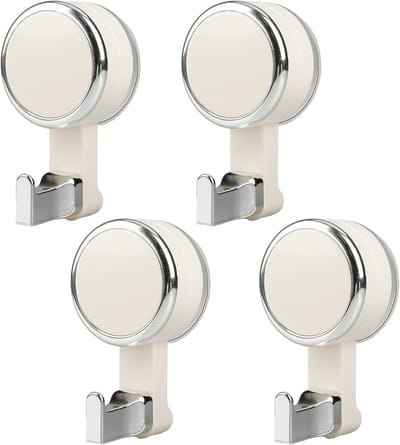 JGS Premium - Zuignaphaken Set van 4 stuks voor Badkamer en Keuken - Extra Sterk - Herbruikbare Haak - Wit