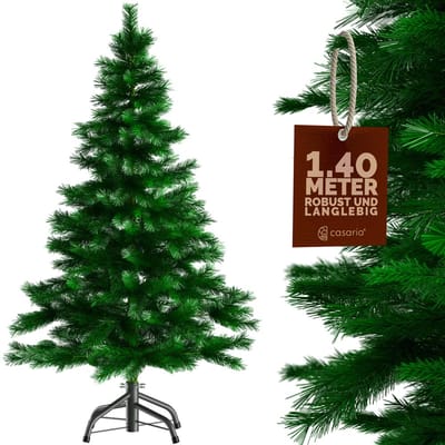 Casaria Kunsterstboom - Metalen Voet 470 Dichte Takken 140cm – Groen