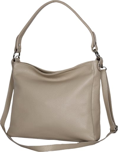 AmbraModa GLX35 - Italiaans handtas schoudertas crossbodytas van echt leer beige zandkleur