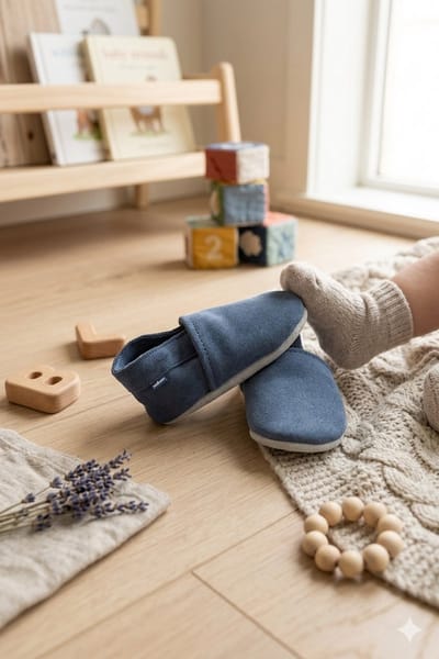 Stabifoot Babyslofjes – Zacht Leer – Cadeaudoos - Linnen zakje - Barefoot - IRIS 6 - 12