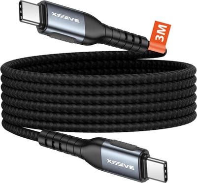 Xssive USB-C naar USB-C Kabel - Snellader - 3M - Geschikt voor Android & Samsung Snellader