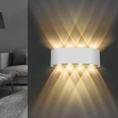 Wandlamp voor Binnen en Buiten - 22 x 8 x 5 cm, LED, Warmwit 3000 K, IP65 Waterdicht, 8 W voor Woonkamer