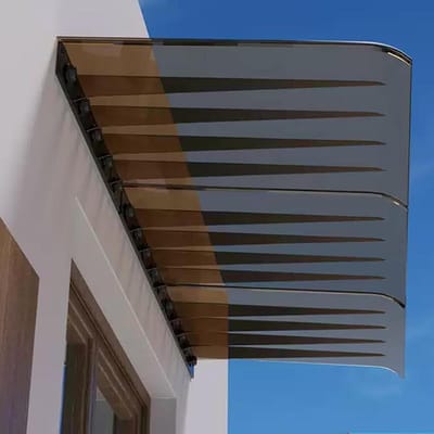 Luifel Voor Huisdeur Overkapping,Buitenvoordeurluifel,Transparante Polycarbonaat Deur-En Raamluifel,Gebogen Tuinterraszonwering,UV-bestendig,Waterdicht En Duurzaam (50x80cm/20x32in,A)