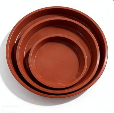 Dailygoods - 9 stuks ronde bloemonderzetters 26CM 30CM en 34CM elk 3 STK plantenonderzetters rood potonderzetters planten kunststof bloempot onderzetters voor tuinprojecten en binnen-buitenplanten