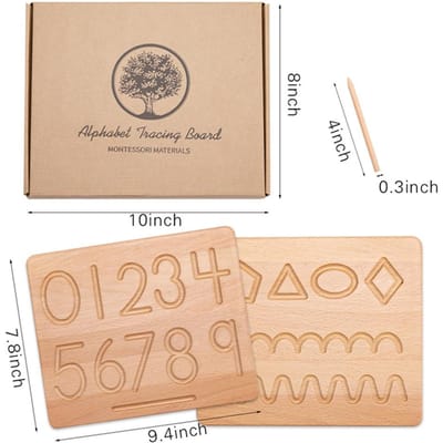 Dubbelzijdig Montessori Tekenbord Houten speelgoed Hoofdletters & Kleine letters cijfer Educatief spel speelgoed product