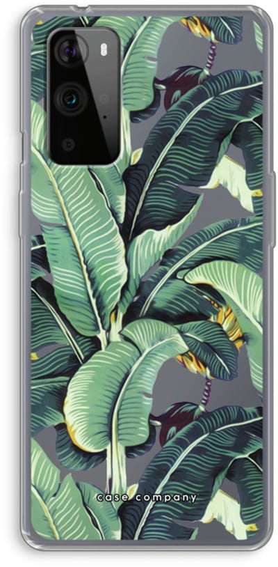 Case Company® - Hoesje geschikt voor OnePlus 9 Pro hoesje - Bananenbladeren - Soft Cover Telefoonhoesje - Bescherming aan alle Kanten en Schermrand