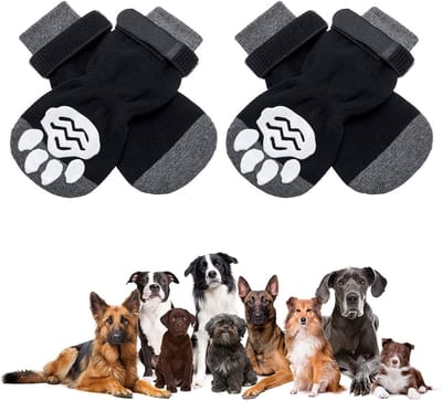 Honden Sokjes voor Binnen - Antislip en Beschermend voor Kleine en Middelgrote Honden - Verstelbare en Comfortabele Sokken voor Glad Hout en Vloeren