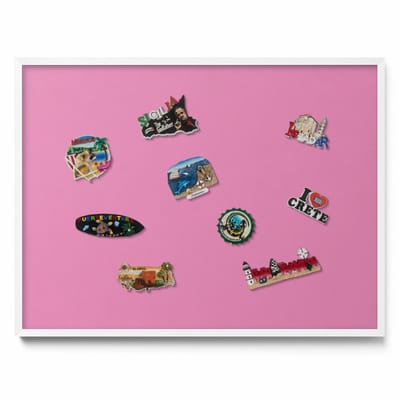Tulup Magneetbord met Witte Frame - Roze Magnetisch Bord in Verschillende Kleuren - 80 cm x 60 cm - Roze kleur - Magnetisch Bord Rechthoekig - Magnetisch Bord voor aan de Wand - Magneetbord met Effen Frame