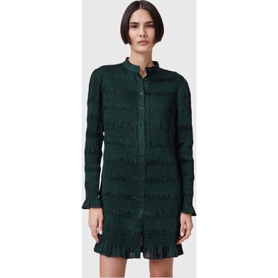 AllSaints Meg Mini Dress Dark Forest Green Taglia: 2 | Abiti Mini Outlet | Donna | Verde
