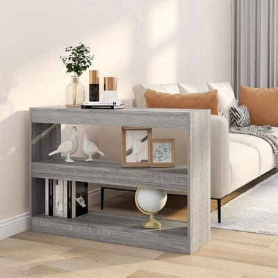 vidaXL - Boekenkast/kamerscherm - 100x30x72 - cm - grijs - sonoma - eikenkleurig