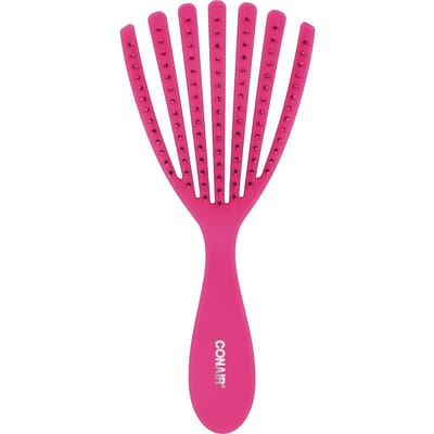 Conair, Detangular Deight™ Haarborstel, voor Krullend en Golvend Haar, Roze, 1 Borstel pink