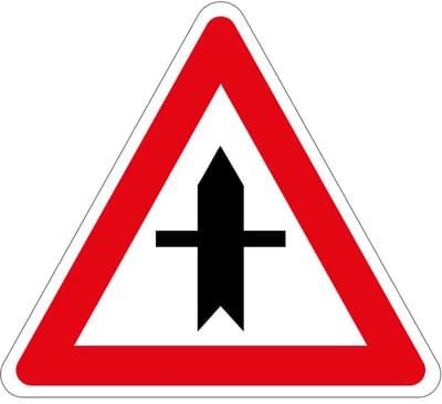 Voorrangskruispunt bord - B3 | gecoat dibond materiaal | 15 cm