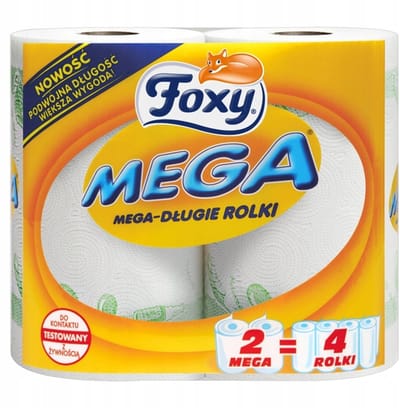 Foxy Mega Serie - Keukenpapier - 2 Lagen - Chloorvrij - 2 Rollen