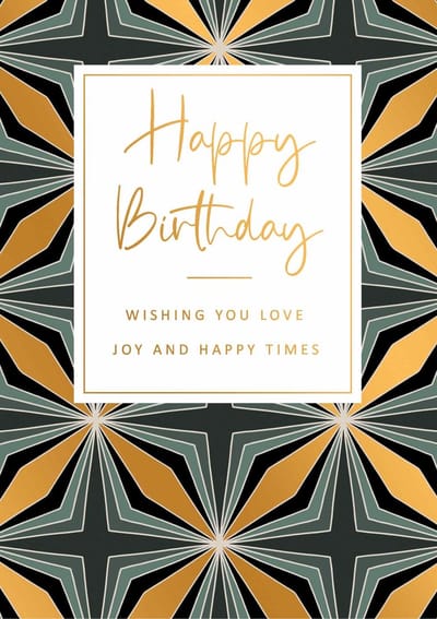 Wenskaart Golden Rush Happy Birthday love
