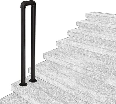 Trapleuning - Handgreep trap - Veilig traplopen - Smeedijzer met coating - 95 cm - Zwart