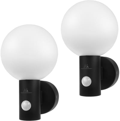 Maclean MCE515 B - Wandlamp - Buiten LED - PIR Bewegingssensor - Zwart - 15W - 1600lm - 4000K - IP65 - 2 Stuks