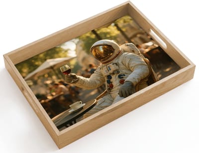 Dienblad hout 40x30 cm - Schootdienblad - Wijn - Rood - Terras - Koffie - Borrelplank rechthoek - Plateau dienbladen
