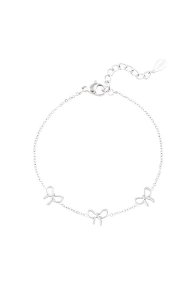 Bijoutheek Armband (Sieraad) 3 Strikjes Zilver