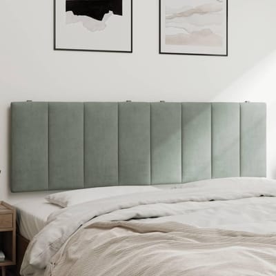 Hoofdkussen - Bedkussen - Comfortabel Lezen - Zachte Fluweel - 160 cm - Lichtgrijs