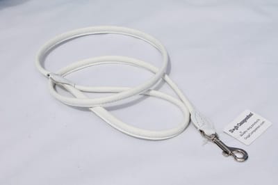 Dog's Companion - Leren Hondenriem - Lengte: 120 cm x 8 mm - Wit