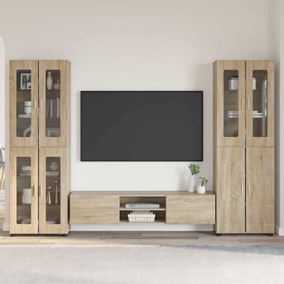 vidaXL - Tv-meubelset - FLORIN - 3 - st - Sonoma - Eik - Bewerkt - hout