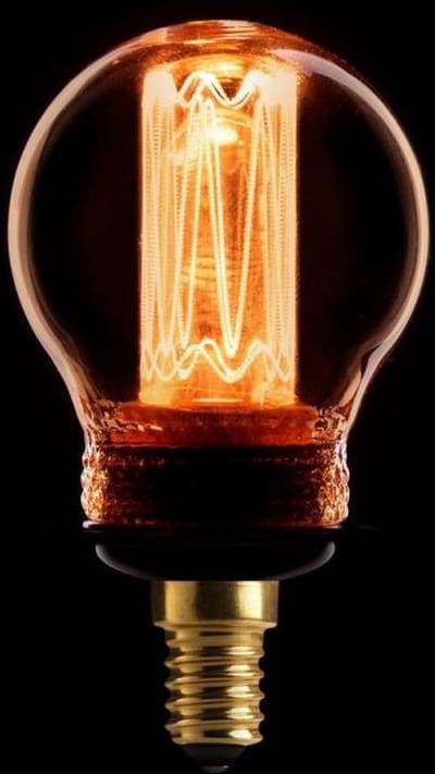 ETH Led kooldraad kogel E14 2.3w/9w 1800k goud dimbaar 65L
