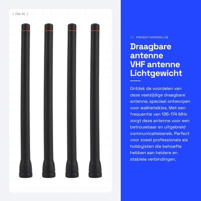 Radioantenne Draagbaar - Dual-band Antenne - Telescopische Antenne - VHF Antenne - 4 Stuks - 16 cm Lengte - Portofoonantenne
