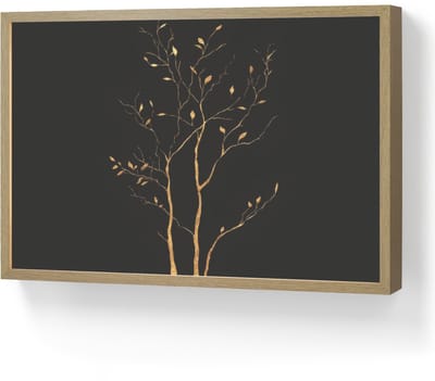 Wandlamp 60x40 cm - Oplaadbaar - Takken - Blaadjes - Zwart - Wandlampen binnen woonkamer - Slaapkamer lamp - Decoratieve nachtlamp - Vloerlamp draadloos