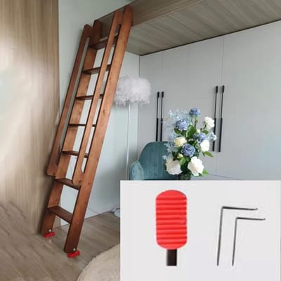 Zoldertrap Massief Hout - Vlieringtrap Vluchtladder - Veilig Zolder Bereiken - Dubbele Leuningen Antislip - 150cm Hoog 90kg Max
