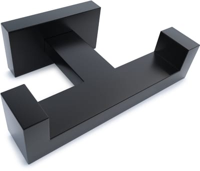 EAVY - Dubbele Handdoekhaak (1 stuks) - Boren - Schroef - Zwart
