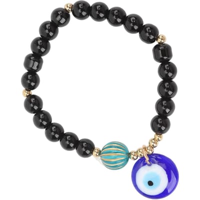 Bracelet bleu contre le mauvais œil pour homme, perles turques, protection et bénédiction black