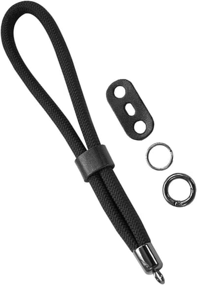 Polsband voor camera's: comfortabele polsriem - zwart - verstelbaar, 21cm