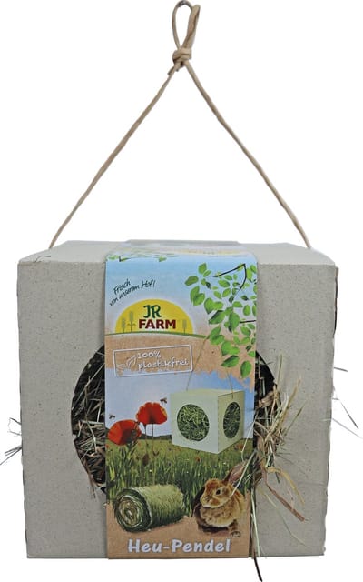 JR Farm - knaagdier hangbare hooi kubus - 19,5 x 19,5 x 19,5 cm - 230 gram