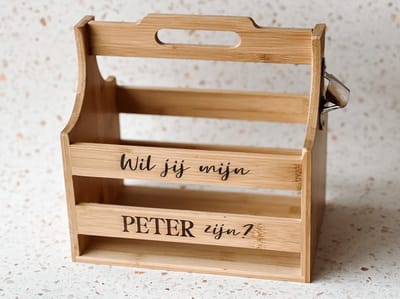 Bierkrat Wil Je Mijn Peter Zijn – Gepersonaliseerd Cadeau – Bierliefhebber Cadeau – Houten Bierkrat