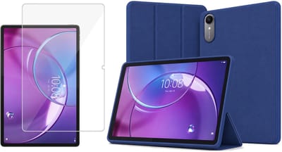 TechNow Hoesje + Screenprotector geschikt voor Lenovo Idea Tab Pro Gen 2 Hoesje – Glas - Extreme Shock Case – Smart Case - Blauw