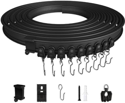 GTB® Gordijnrails Compleet - Gordijnrails - Gordijnrails Uitschuifbaar - Zwart - 1000cm x 2cm x 2cm