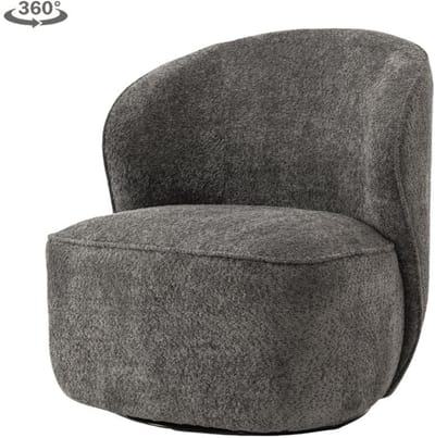 Tower Living Draaifauteuil Belvi - Donkergrijs Stof - 79x76x81cm