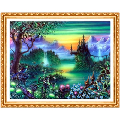 DIY Diamant Schilderen Kruissteek Landschap Decor Handwerken Diamant Borduren Diamant Volledige Ronde 20X30CM blue