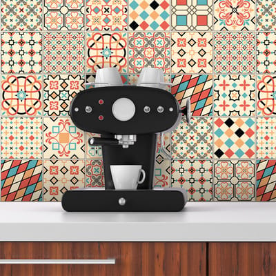 Zelfklevende tegelmuurstickers voor keuken en badkamer - 30 Juliane Azulejos tegelstickers - 30 stickers 20x20cm
