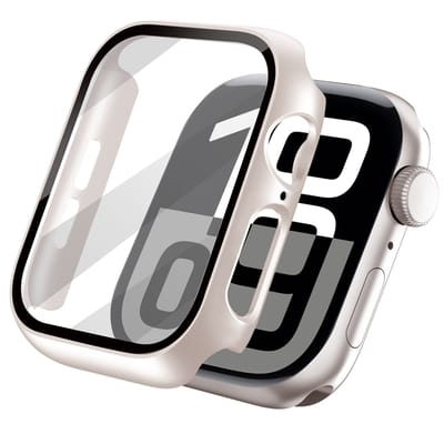 Screen protector - Geschikt voor Apple Watch 10 / 11 - 42 mm - Full Cover Hard Case / Beschermend Hoesje - Sterrenlicht