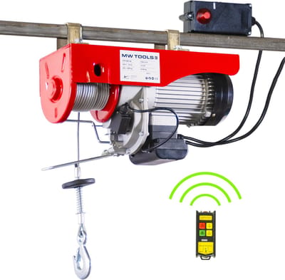 Elektrische kabeltakel 990 kg 18/9 meter 1,6W draadloze bediening MW Tools SHN100018R