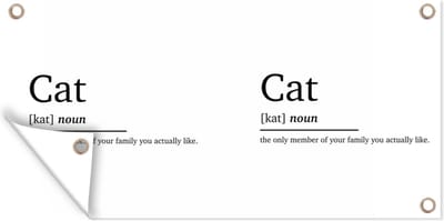 Schuttingposter Kat definitie - Woordenboek - Spreuken - Quotes - Cat - 200x100 cm - Tuindoek